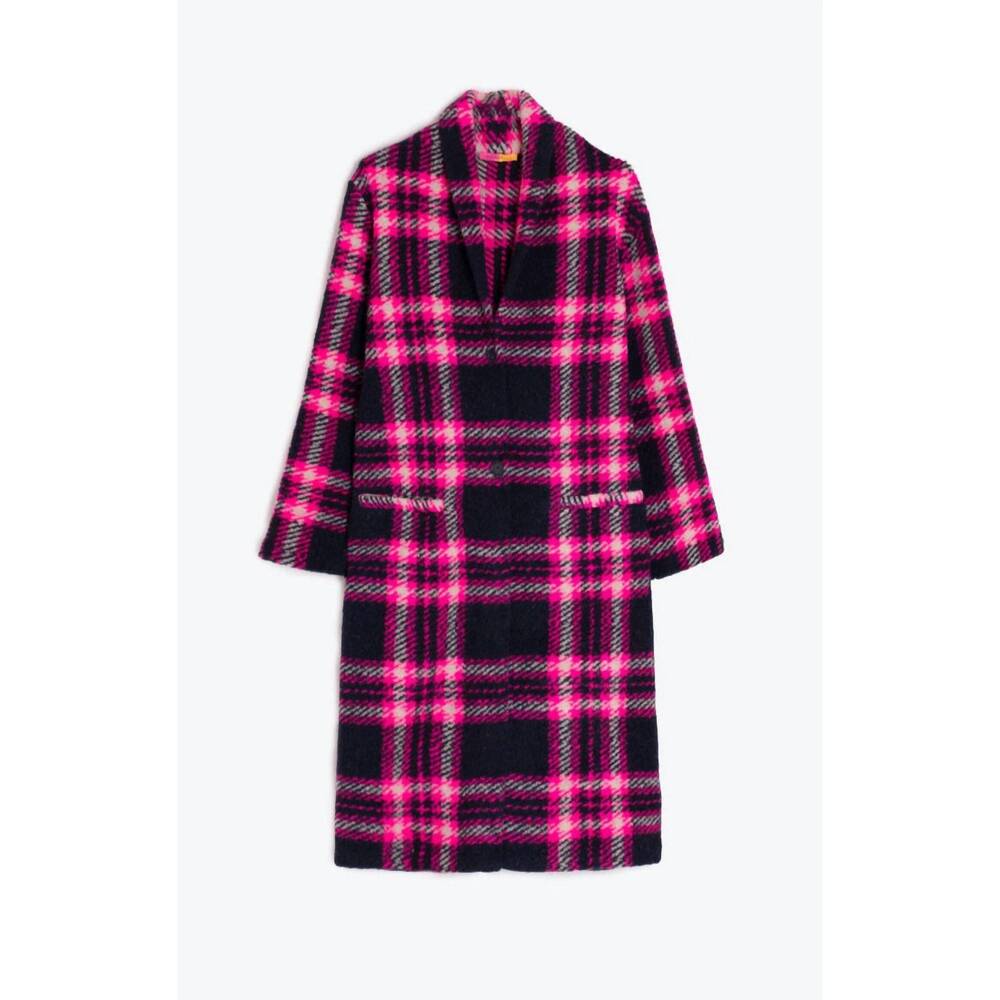 NEW VILAGALLO women's claudia plaid coat in navy/pink